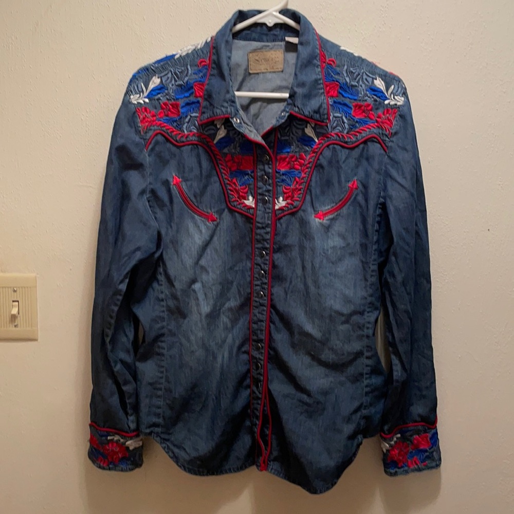 Embroiders patriotic western shirt